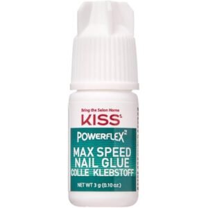 KISS PowerFlex Maximum Speed Nail Glue for Press On Nails, Super Strength Flex Formula Nail Adhesive, Includes One Bottle 3g (0.10 oz.) with Twist-Off Cap & Nozzle Tip Squeeze Applicator