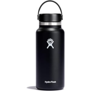 Hydro Flask Wide Mouth vacuum insulated stainless steel water bottle with leakproof closeable lid for cold water drinks, sports, travel, car and school