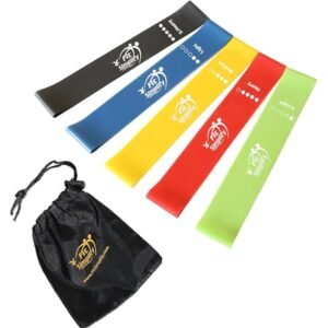 Fit Simplify Resistance Loop Exercise Bands with Instruction Guide and Carry Bag, Set of 5