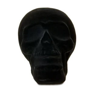 Halloween Large Black Flocked Skull Decoration, 5.5 in, by Way To Celebrate